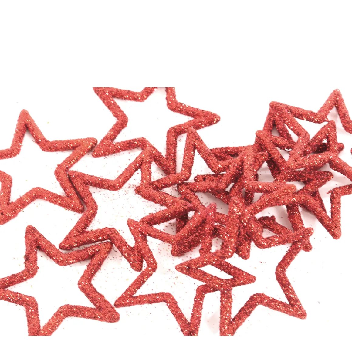 Deko Sterne bordeauxrot, Streusterne mit Glimmer, Ø4cm, 36 St/Beutel