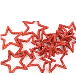 Deko Sterne bordeauxrot, Streusterne mit Glimmer, Ø4cm, 36 St/Beutel