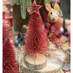 Deko Sterne bordeauxrot, Streusterne mit Glimmer, Ø4cm, 36 St/Beutel