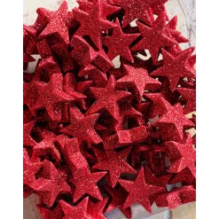 Deko Streu Sterne Glitzer rot, 108 Stück/Box