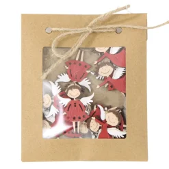 Deko Streuer Weihnachtsengel, Holzstreuer Engel rot, 12St/Packg