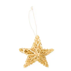 Deko Strohstern Weihnachten, Christbaumschmuck aus Strohfasern, 11cm, Halbach