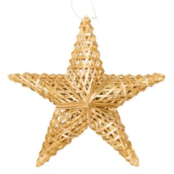 Deko Strohstern Weihnachten, Christbaumschmuck aus Strohfasern, 30cm, Halbach