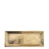 Deko Tablett antik gold, Tablett länglich, 35x14cm, Metall