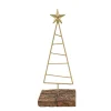 Deko Tannenbaum, Tannenbaum mit Stern auf Holzfuß, 10x26cm, Kunststoff