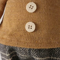 Deko Teddy mit Pumphose und Hundeschuhe, Teddyjunge mit Teleskopbeine, 34cm bis 54cm, Boltze Home Collection