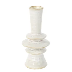 Deko Vase, Blumenvase, Keramikvase, cremeweiß, 21cm