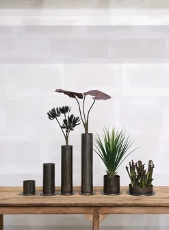 Deko Vase Fred, massive Metallvase used look, 15cm, Trademark Living