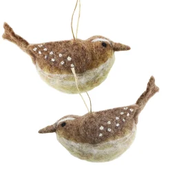 Deko Vogel, brauner Vogel aus Filz, fliegend, 12x5cm, Hänger