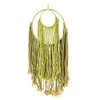 Deko Wandhänger Boho, 2 Ringe mit Makrameegarn, grün, 65x27cm, Hänger