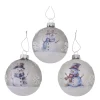 Deko Weihnachtskugeln Schneemann Frosty, beschneite und geeiste Glaskugeln, Boltze Home Collection