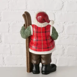 Deko Weihnachtsmann Marino, Nikolaus mit Ski und Strickpullover, 25cm, Boltze Home Collections