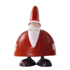 Deko Weihnachtsmann Santa, dicker Nikolaus aus Metall, 15cm
