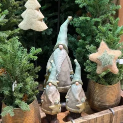 Deko Wichtel Gnom, Weihnachtswichtel mit Stern, 35cm, Polyresin