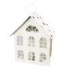 Deko Windlicht Haus Sternchen, Metallhaus mit Sternchen, creme antik, used look, 20x16cm