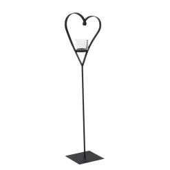 Deko Windlicht Herz Diana, geschwungenes Metallherz auf Metallständer, 135cm, WMG Grünberger