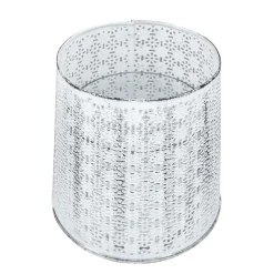 Deko Windlicht Ornament  Antik, durchscheinend, weiß used look, 9x13cm, Metall