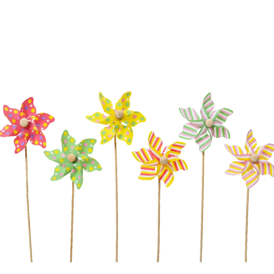 Deko Windrad, kleines Windrädchen in pink, grün, gelb, gepunktet oder gestreift, 28cm