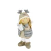 Deko Winterkind Mädchen mit Geschenk, Wintermädchen mit Mütze und Weste, 10cm