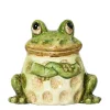 Deko Frosch grün-braun, Gartenfrosch aus Terracotta, 7cm