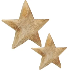 Deko Holzstern Natur, Stern sägerau aus Pappelholz, 20cm, WMG Grünberger