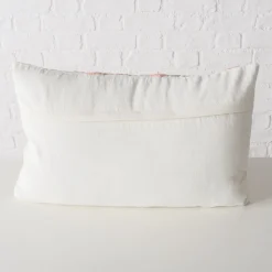 Deko Kissen Lomna mit getickten Blumen, Baumwollkissen Blumen in rose, 50x30cm, Boltze Home Collecti