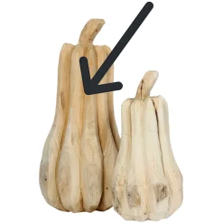 Deko Kürbis Natur, schmaler Kürbis aus Naturholz, 55cm, WMG Grünberger