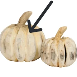 Deko Kürbis Natur, runder Kürbis aus Naturholz, 30cm, WMG Grünberger