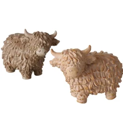 Deko Kuh Buffy, Schottisches Hochlandrind braun, 18x13cm, Boltze Home Collections