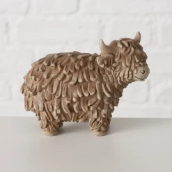 Deko Kuh Buffy, Schottisches Hochlandrind braun, 18x13cm, Boltze Home Collections