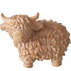 Deko Kuh Buffy, Schottisches Hochlandrind braun, 18x13cm, Boltze Home Collections