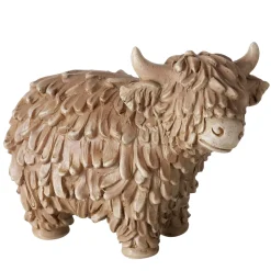 Deko Kuh Buffy, Schottisches Hochlandrind braun, 18x13cm, Boltze Home Collections