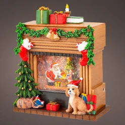 Deko LED Kaminsims mit Musik und Licht, batteriebetrieb, Lumineo