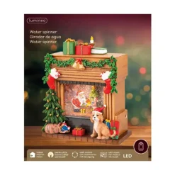 Deko LED Kaminsims  mit Musik und Licht, batteriebetrieb, Lumineo