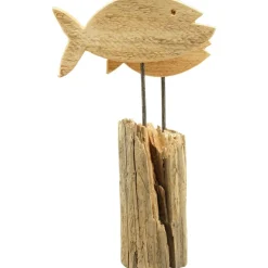 Dekoobjekt Fische auf Holz, 19x29cm, Naturholz