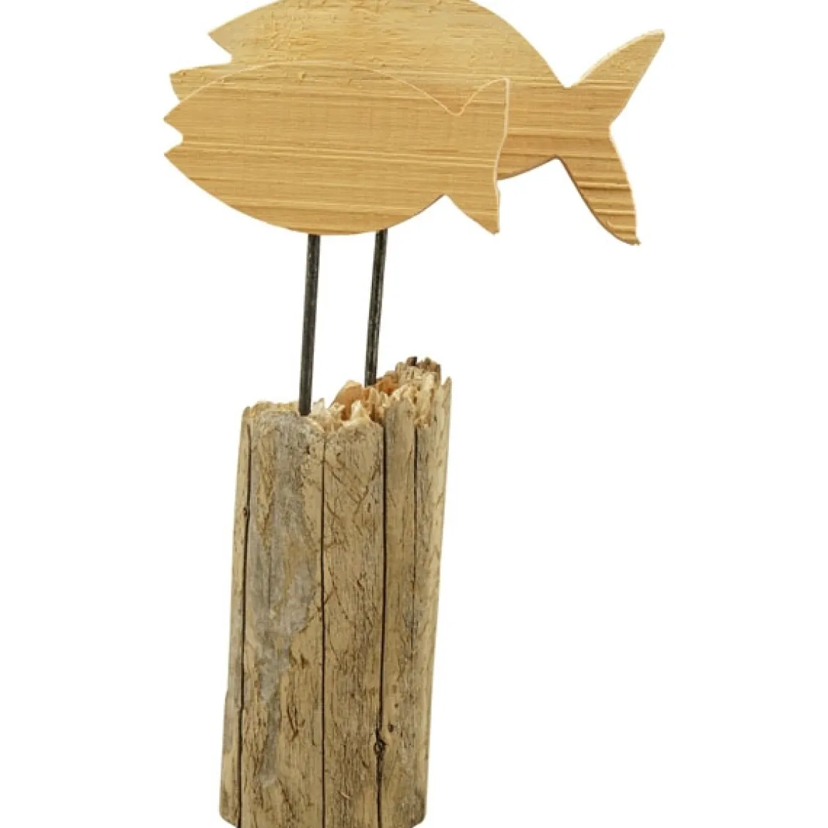 Dekoobjekt Fische auf Holz, 19x29cm, Naturholz