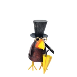 Deko Rabe Rudi, Metallrabe mit Sonnenschirm und Brille, 27cm