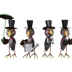 Deko Rabe Rudi, Metallrabe mit Fernglas, Zylinder und Brille, 24cm