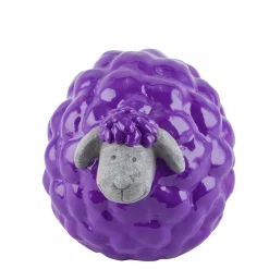 Deko Schaf Kugelrund, Keramikschaf violett, 17x13cm