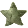 Deko Sternenkissen Dans, weiches Plüschkissen in sternenform, 45x45cm, grün