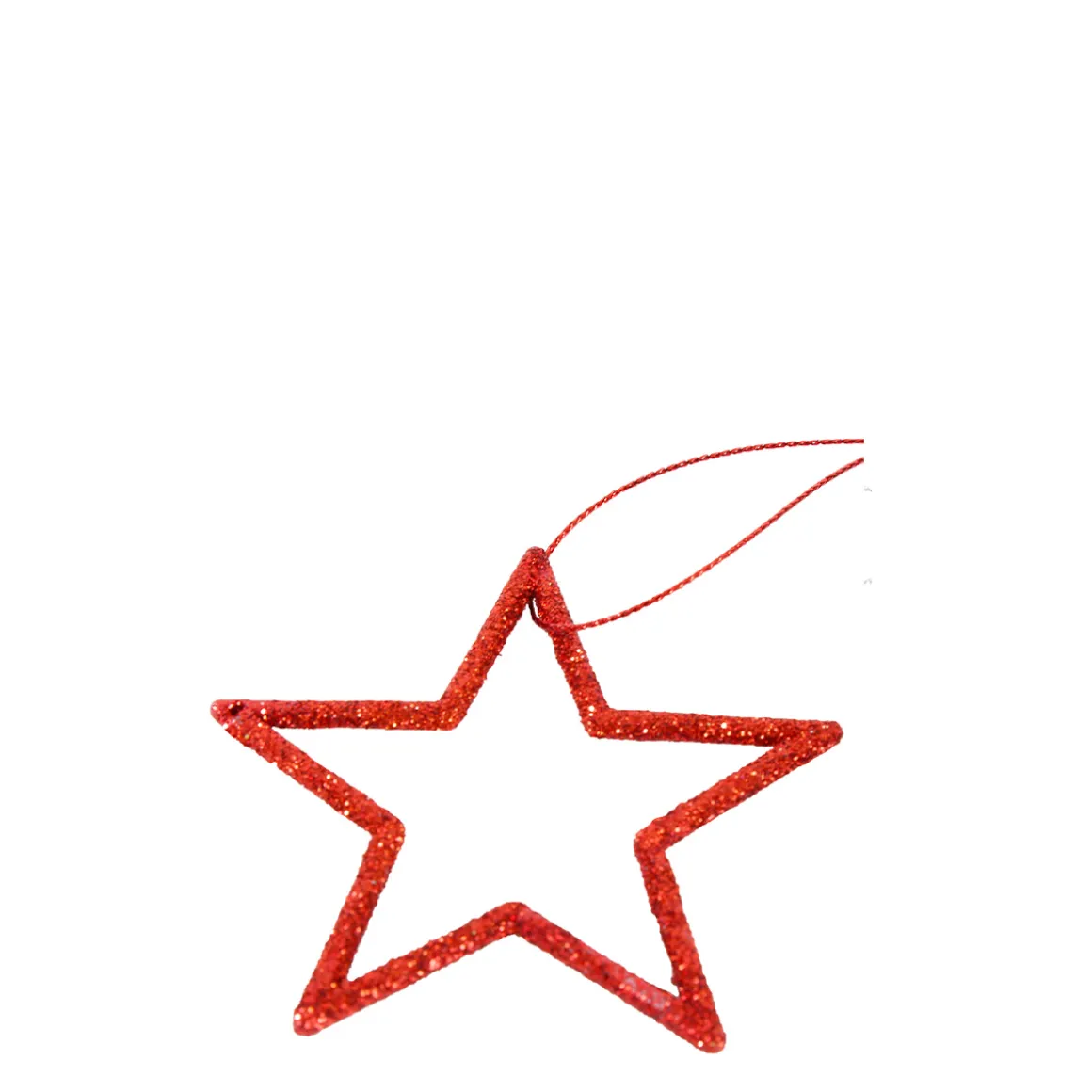 Deko Sterne silbergrau, Weihnachtssterne mit Glimmer, Ø7cm, 20 St/Beutel, Hänger