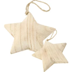Deko Stern Naturholz, Holzstern Natur zum Hänger, 19cm