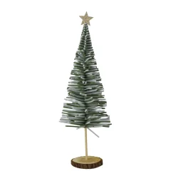 Deko Tannenbaum mit Goldstern, Filzbaum 2-farbig auf Holzfuß, 71cm