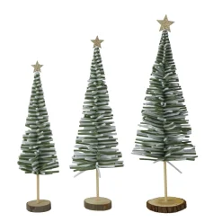 Deko Tannenbaum mit Goldstern, Filzbaum 2-farbig auf Holzfuß, 71cm