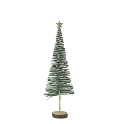 Deko Tannenbaum mit Goldstern, Filzbaum 2-farbig auf Holzfuß, 56cm