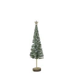 Deko Tannenbaum mit Goldstern, Filzbaum 2-farbig auf Holzfuß, 46cm