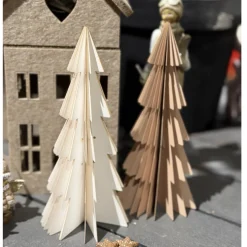 Deko Tannenbaum Papier, Papierbaum Tanne creme, Fächerbaum, 30cm