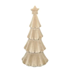 Deko Tannenbaum samtlook hellbraun, Kunststoffbaum mit Stern, 29cm