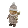 Deko Weihnachtsengel mit Stern, putziges Engel-Mädchen mit Pudelmütze, 11cm