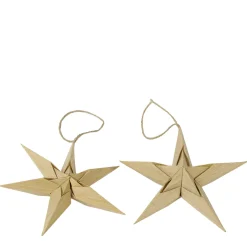 Deko Weihnachtsstern natur, Papierstern in Holzoptik, Ø15cm